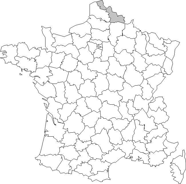 France, avec 1 seul département colorié : le Nord